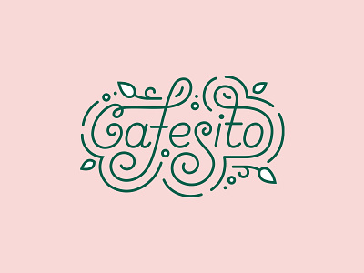 Cafesito cafe decor fresh leaf logo nature ornament