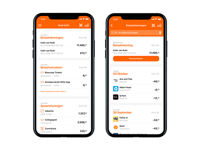 ING Bank app redesign finance ing ing app ing bank ing redesign ios11 iphone 10 iphone x mobile banking payment request transaction