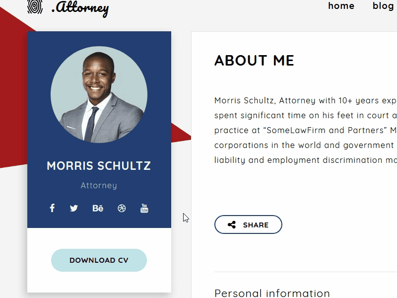 Certy Online Resume WordPress Theme career cv job material material design one page online cv online resume personal portfolio professional resume