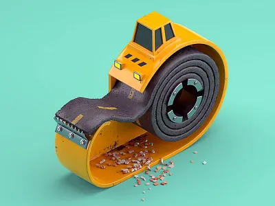 Patch it up 3d asphalt c4d construction illustration model patch road scotch tape