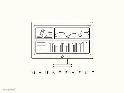 Management analytics chart data graph icon illustration infographic information management