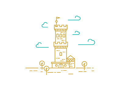 Tower illustration building gold golden king kingdom tower