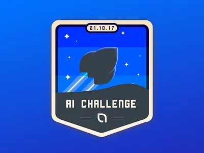 AI challenge poster (v2) badge brand challenge event flat illustration poster