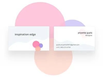 Card business card circle colors minimal visiting waves white