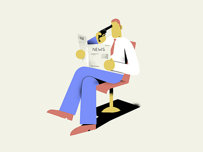 Morning news character design illustration martynasauz news newspaper