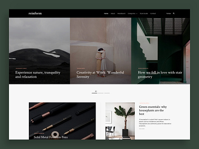 Reinform blog fashion furniture interior magazine minimal responsive template theme wordpress