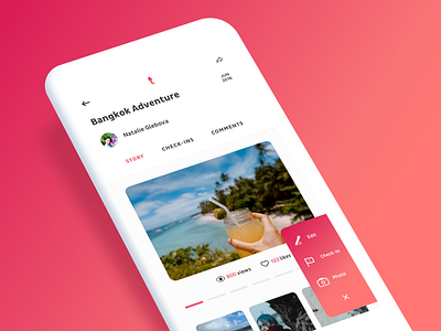 Travelbook iOS App app booking clean ios ios11 new red travel ui ux