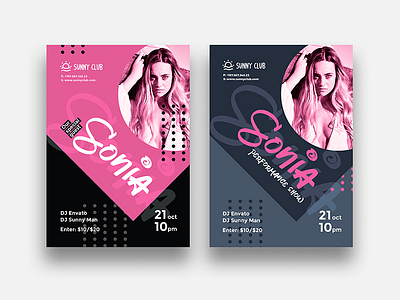 Party Poster/Flyer club dj envato envatoelements envatomarket flyer night party poster template