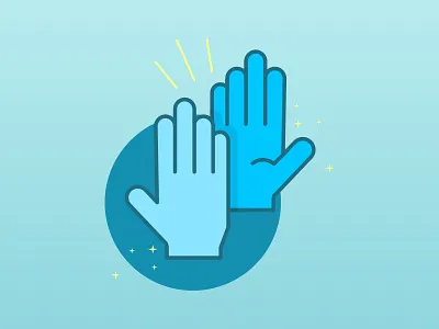 High Five! clap flat hands high five illustration