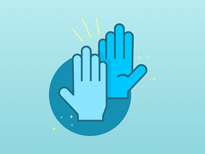 High Five! clap flat hands high five illustration