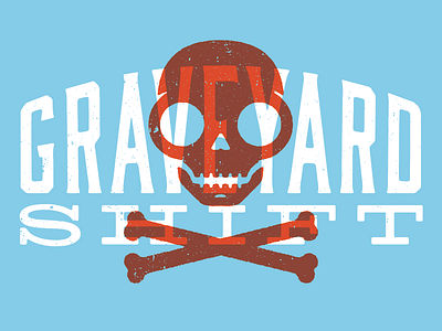 Graveyard Shift branding illustration logo skull