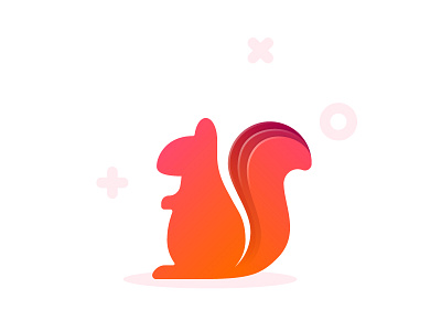 Squirrel animal brand gradient icon light logo shadow squirrel