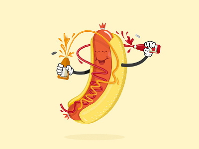 Hot Dog! hot dog illustration ketchup mustard sausage