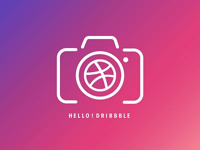 It is my first shot! camera dribbble gradient icon logo pink