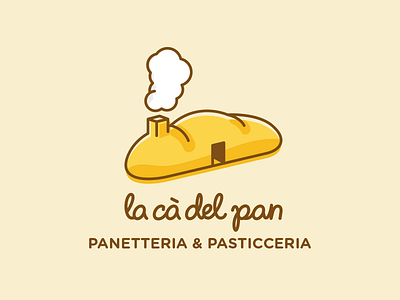 la cà del pan bakery brand bread door food home house identity loaf logo