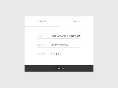 DailyUI 001 / Web Sign Up Page dailyui ios iphone minimal sign up ui web