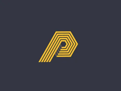 P hexagon icon lines p
