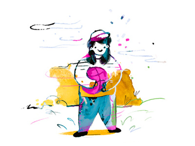 Hello Dribbble! art artist book illustration childrens book illustration girl illustration pink