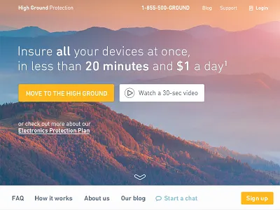 2014 - Landing screen background design electronics insurance landing marketing photoshop scenic startup ui ux web