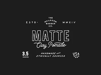 Clay Pomade Label barber branding hair hand drawn lettering packaging pomade typography