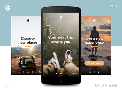 Onboarding | #dailyui #023 023 app dailyui illustrator mobile onboarding trip