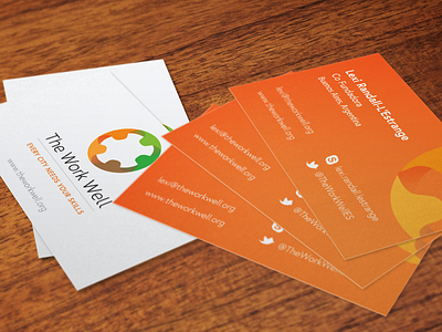 The Work Well branding business cards logo