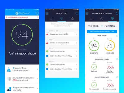 iOS Mobile Security App app design ios iphone mobile security
