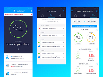 iOS Mobile Security App app design ios iphone mobile security