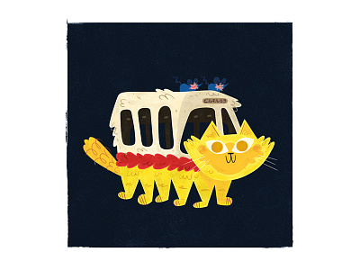 Maltese Catbus andrew kolb illustration kolbisneat miyazaki my neighbor totoro studio ghibli