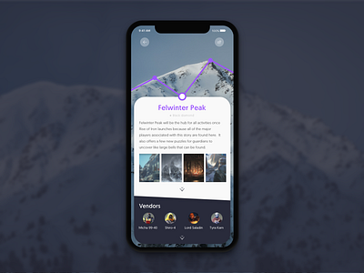 Felwinter Peak guide design destiny destiny 2 info ios iphonex location mountain travel ui ux