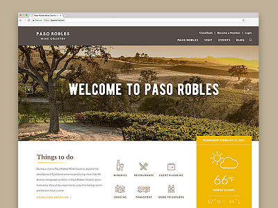 Paso Robles Wine Country: Home Page branding case study ui ux web web design website