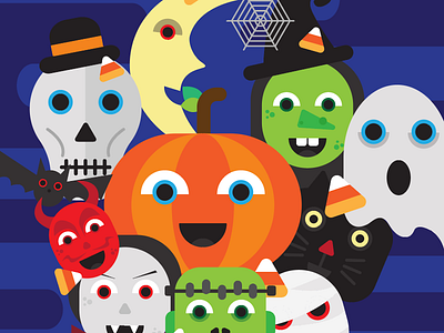 Happy October boo candy corn doodle ghost halloween illustrator october pumpkin scary skull spooky witch