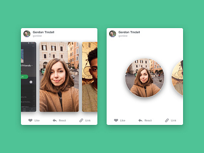 Reaction Cards card kamcord ui android ios mobile ux