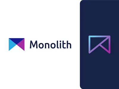 Monolith app architecture branding clean construction cool corporate design gradient identity interior letter logo logo design logo designer logotype media digital tech nice simple symbol