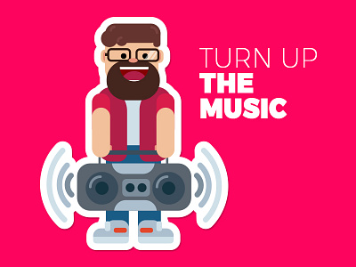Turn up the music 365 design designevryday doodle doodleart feszczuk feszczuk.com funcolors illustration madeforfun slyflux