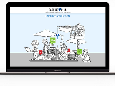 Under Construction Illustration Concept For Parking Application animation application constructors digital illustration illustration map web