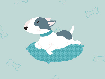 Bull Terrier bull bullterrier bully dog illustration pattern pillow puppy terrier textile