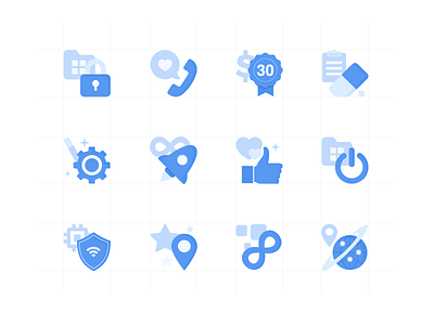 Something Blue b2c blue design icons monochrome set ui