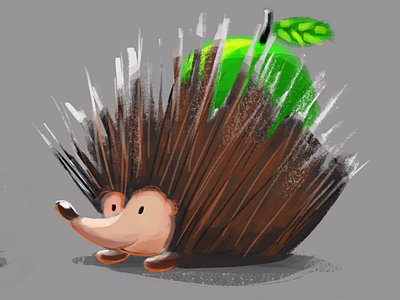Hedgehog animal character design fall
