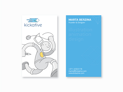 Business card v1 business card cards creative illustration kick kickative line outline run vector