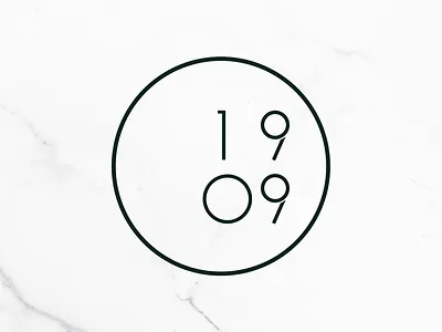 1909 stamp logo brand branding logo logotype wordmark