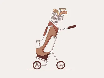 Golf bag game golf club golf course leather line wheels zipper