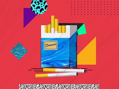 Design Everyday - Day 11 - Cigarette cigarette collage illustration packaging smoke texture