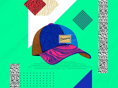 Design Everyday - Day 14 - Cap cap collage hat illustration texture