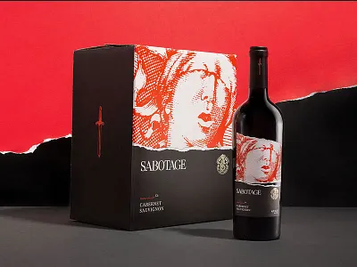 Sabotage Wine foil label lady of justice packaging print wine
