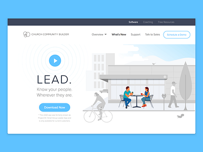 LEAD App Landing Page app church church community builder colorado colorado springs illustration ios management software ui