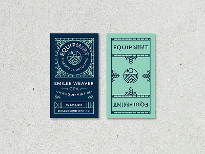 EquipMint Business Card branding business card line art