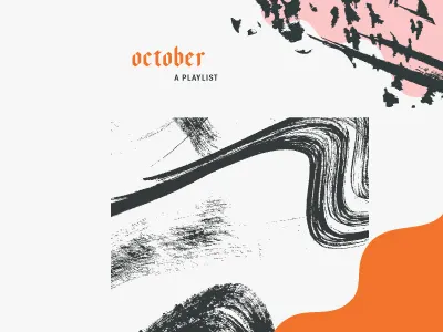 Mix 1 abstract brush cover art october paint playlist vector