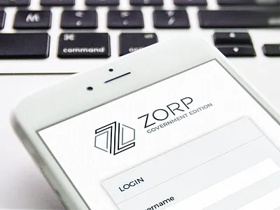 ZORP Government Edition UI background grid hexagon login screen ui