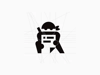 Ninja / design 2d design doc flat logo mark negative ninja space
